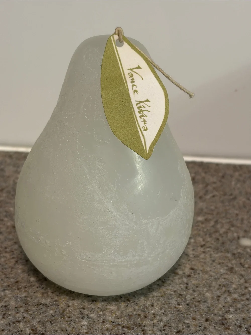 Pear-Shaped White Decorative Candle